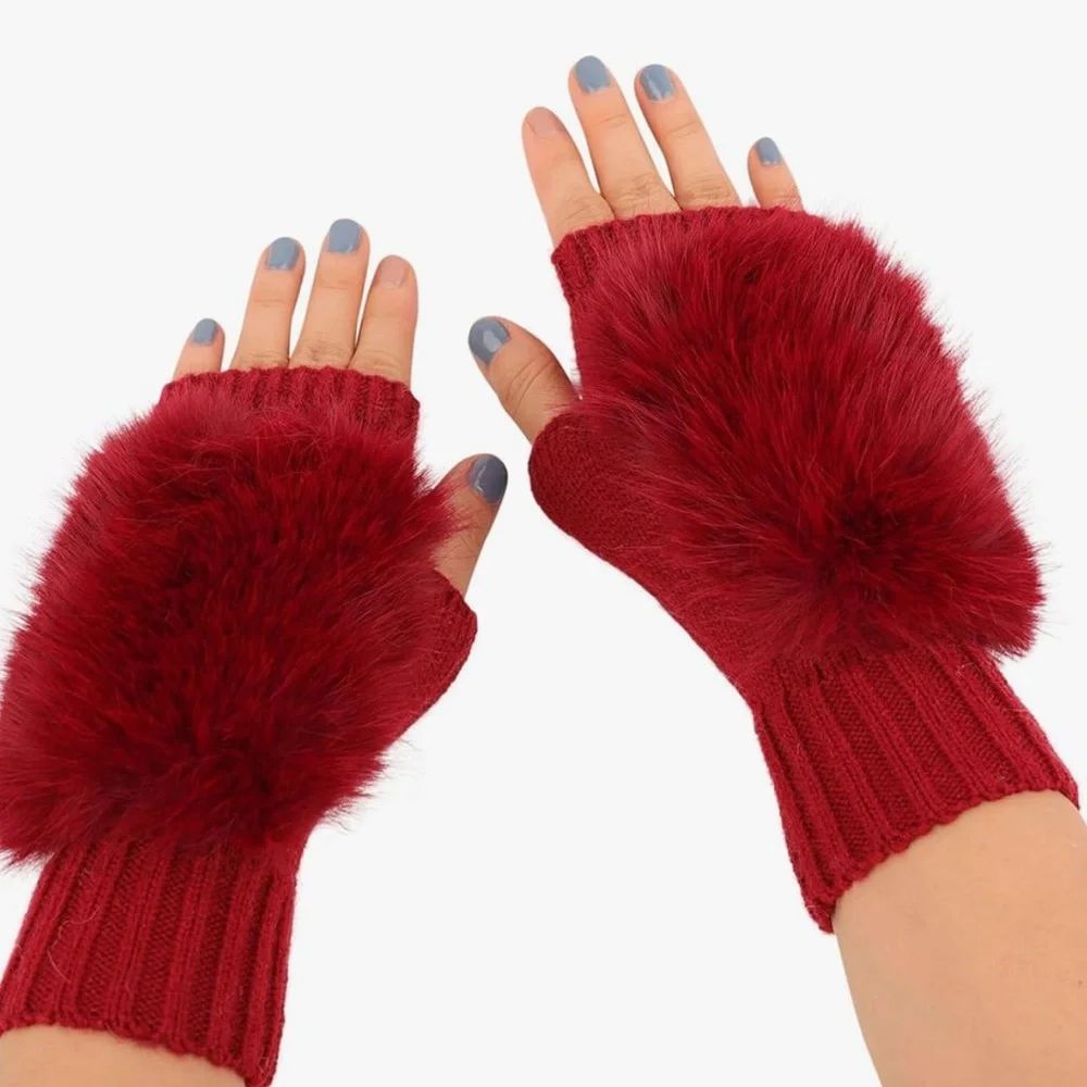 - Warm cozy fingerless mittens hand warmers cute
